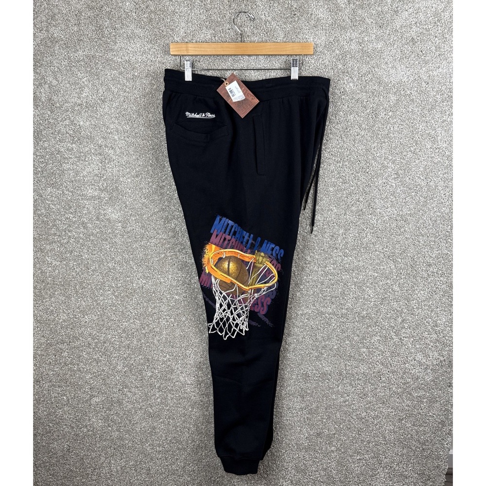 Mitchell & Ness Sweatpants Jogger Men's Size‎ Large Basketball Logo NEW